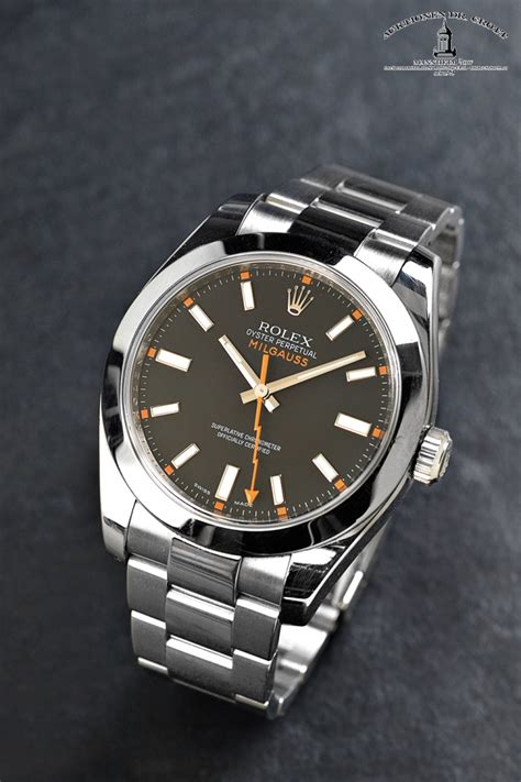 rolex oyster perpetual milgauss superlative chronometer officially certified|rolex milgauss dark knight price.